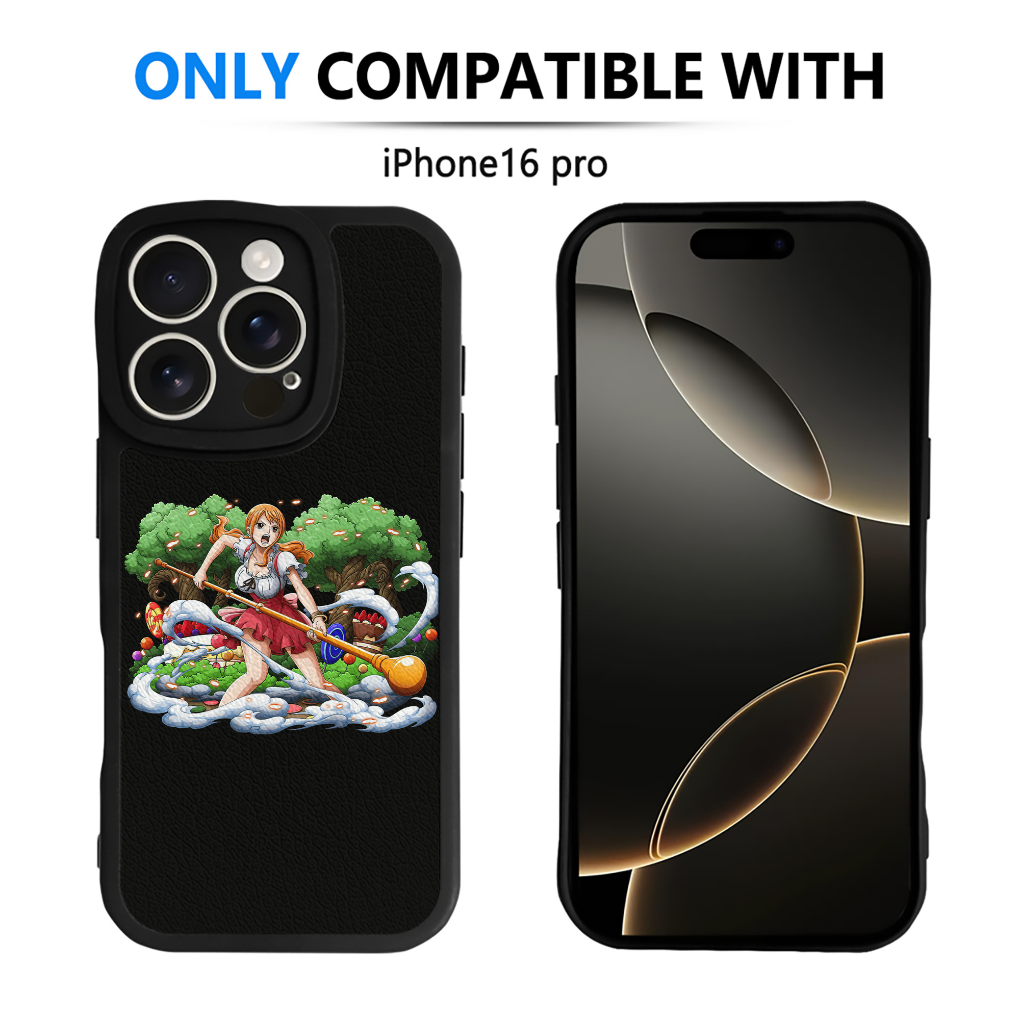 （画像用） ワンピース ナミ ONE PIECE Nami 【iPhone 16シリーズ対応】シリコンスマホケース（レザー調） 材質：シリコン